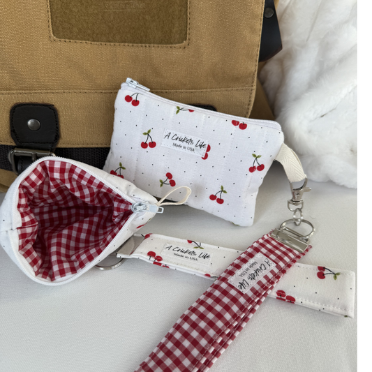 Cherry Picnic Wristlet