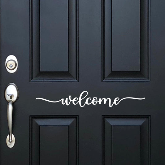 WELCOME Front Door Decor Decal • farmhouse country • porch sign • Entryway welcome • wedding • housewarming gift
