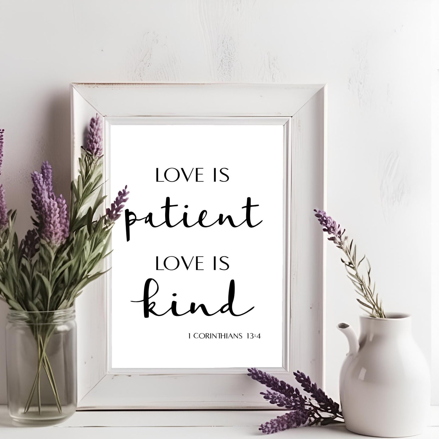 Love Is Patient Vinyl Decal - 1 Corinthians 13:4 - Wedding, Housewarming