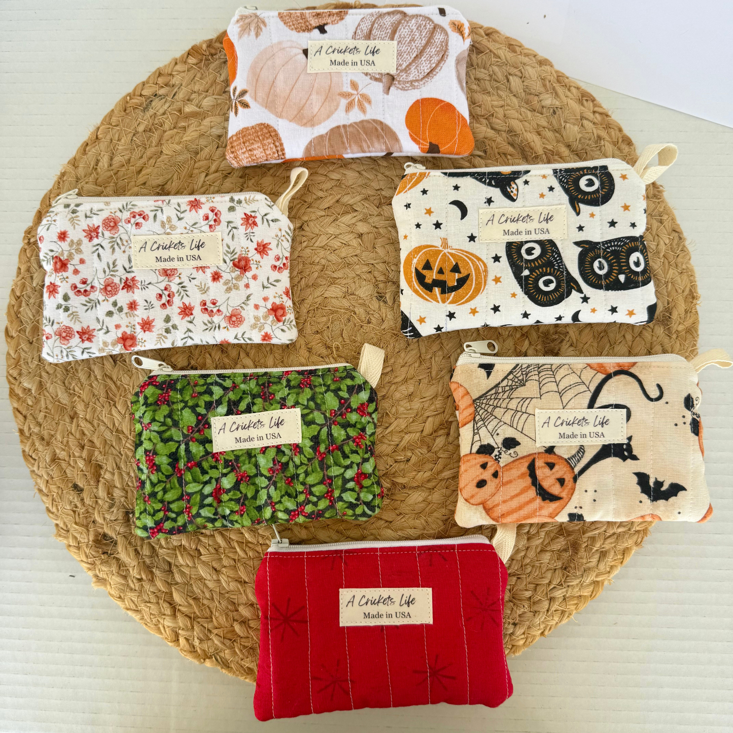 Handmade Fall Keychain wallets