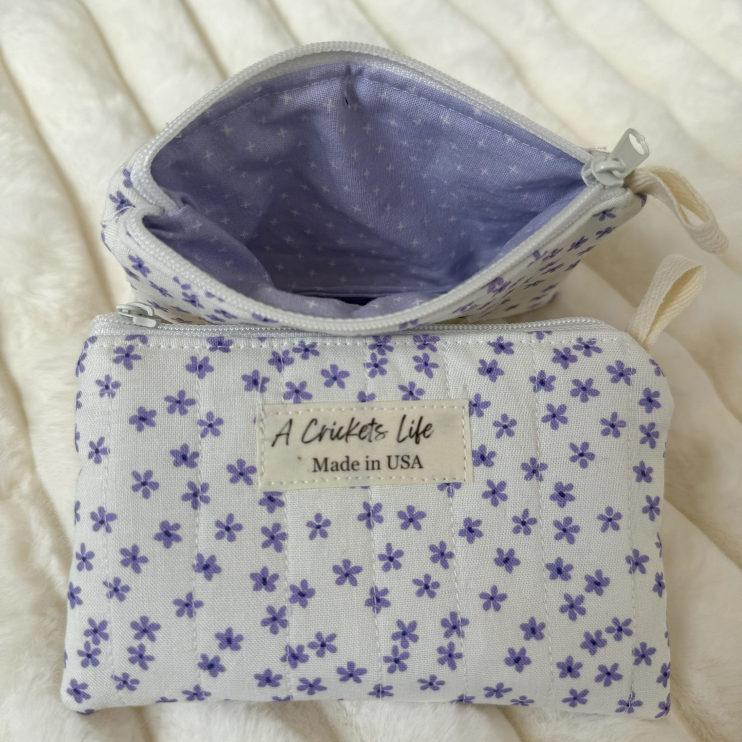 Blue Flowers - Blue check Inside