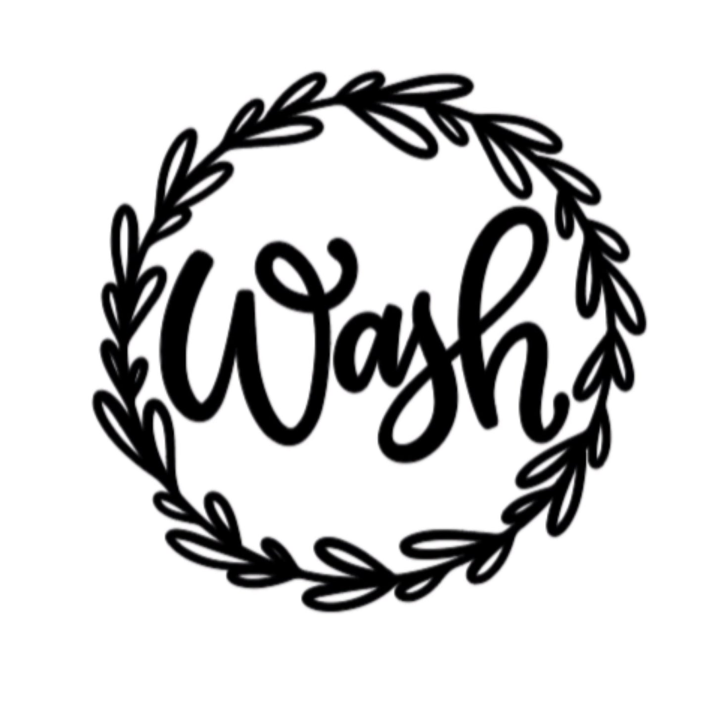 Wash and Dry Wreath Vinyl Decal Set: Farmhouse Laundry Room Decor