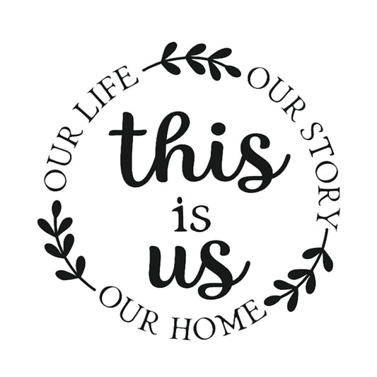 This is us Decal • Round DIY sign • door hanger decor • farmhouse country • wedding • housewarming