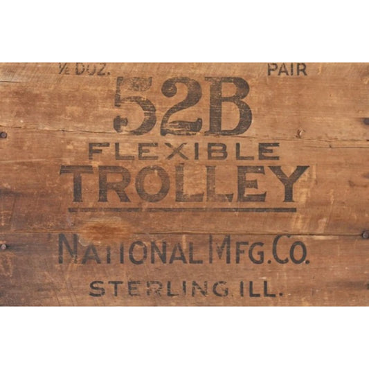 Wood Crate Decoupage Paper: Trolley Design, Vintage Industrial Style