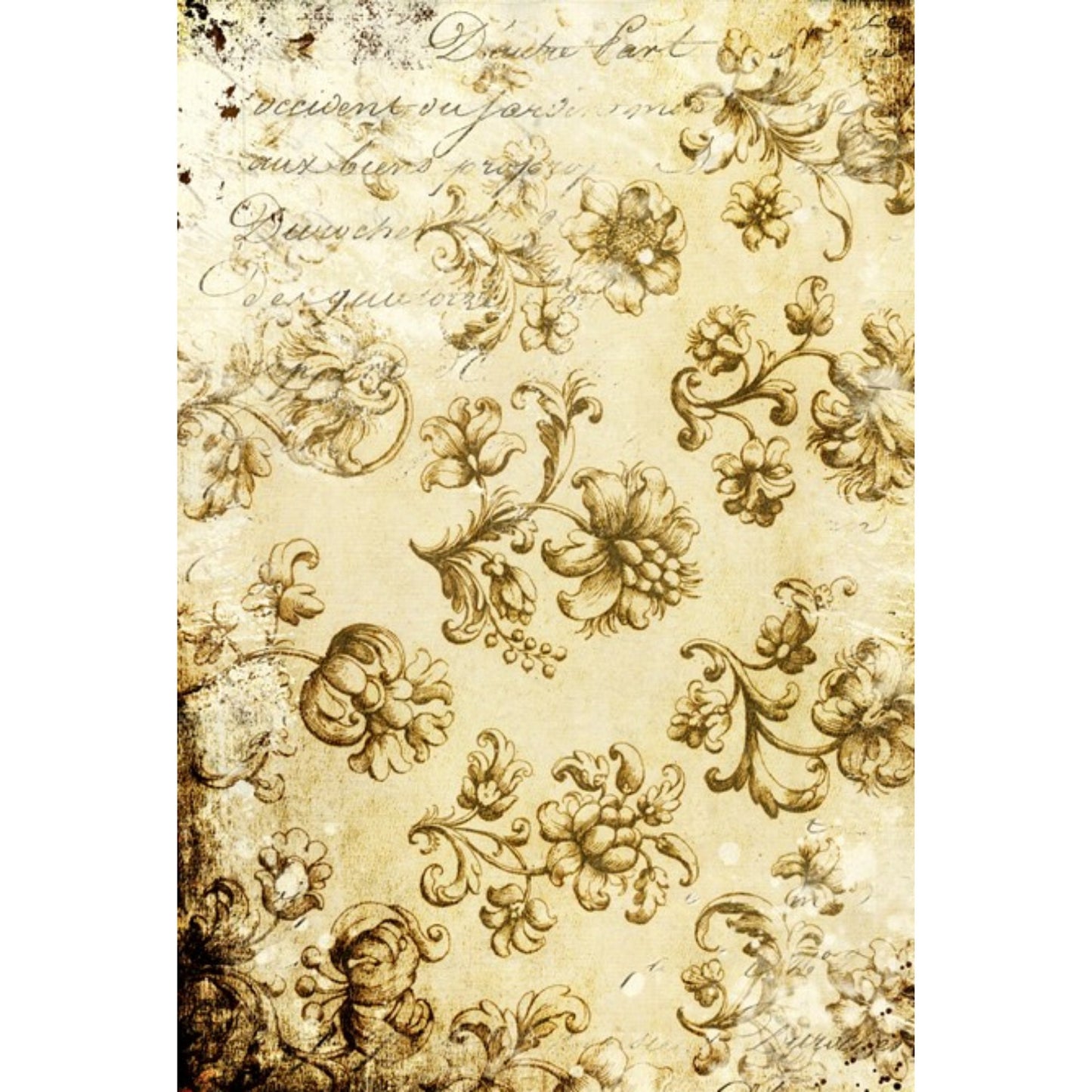 Distressed Grungy Floral • Decoupage Paper • LIMITED QUANTITIES • Vintage • Industrial • Furniture Repurpose paper• Junk Journal