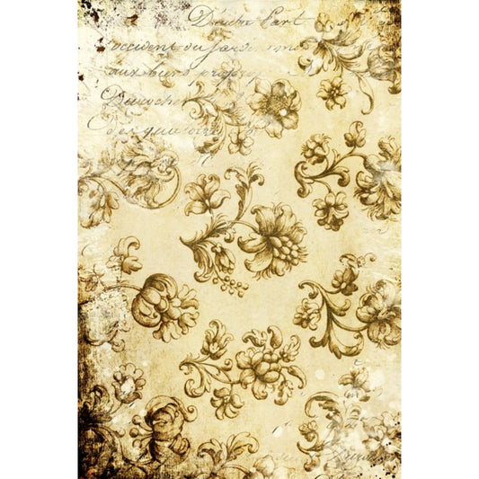 Distressed Grungy Floral • Decoupage Paper • LIMITED QUANTITIES • Vintage • Industrial • Furniture Repurpose paper• Junk Journal