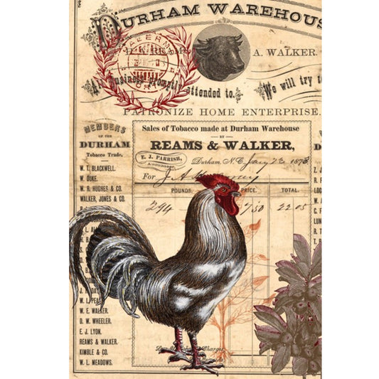 Red Rooster Decoupage Paper • LIMITED QUANTITIES • Industrial • vintage • Home Decor • Scrapbooking • Junk Journal • DIY