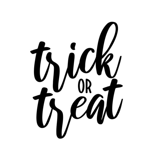 Trick or Treat Vinyl Decal: Halloween DIY Decor