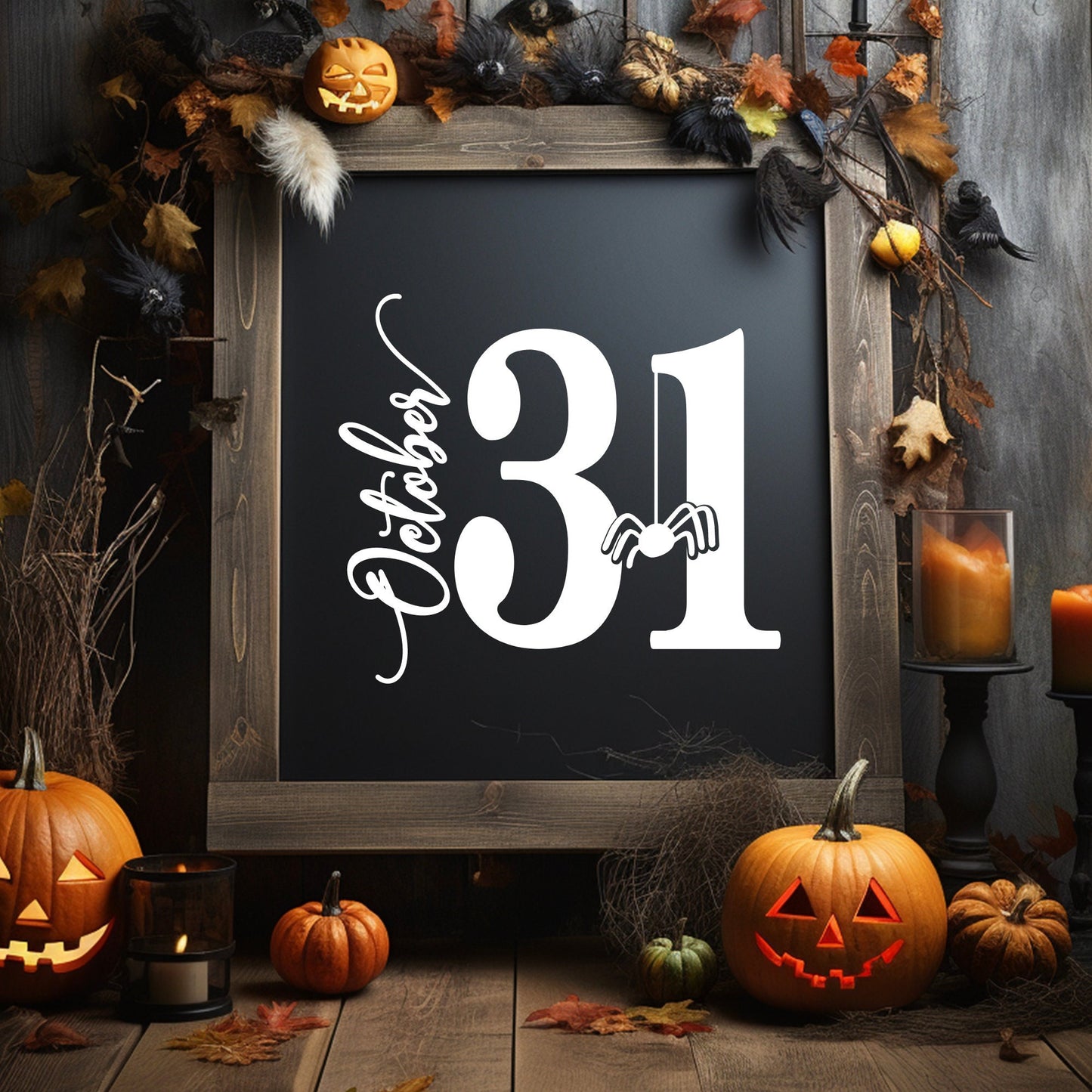 Halloween Spider Chalkboard Decal • October 31st DIY Decor