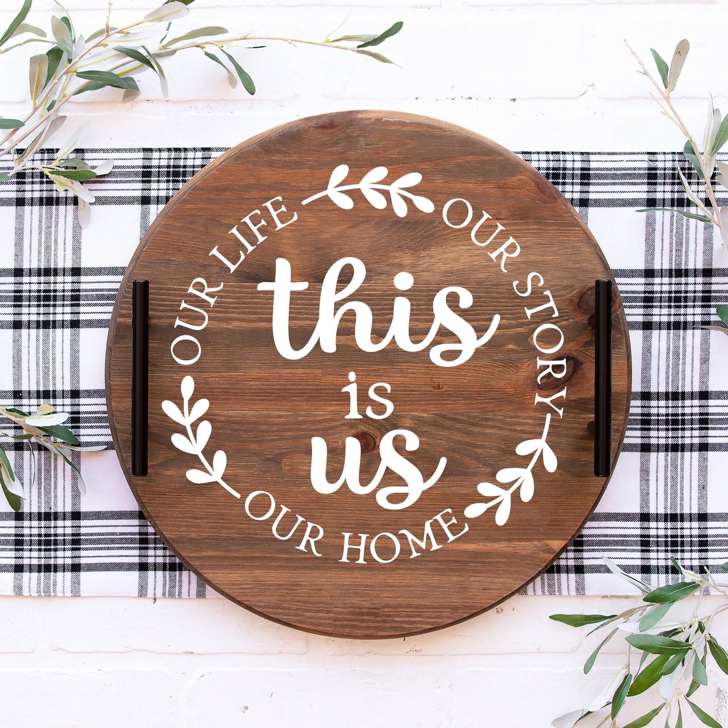 This is us Decal • Round DIY sign • door hanger decor • farmhouse country • wedding • housewarming