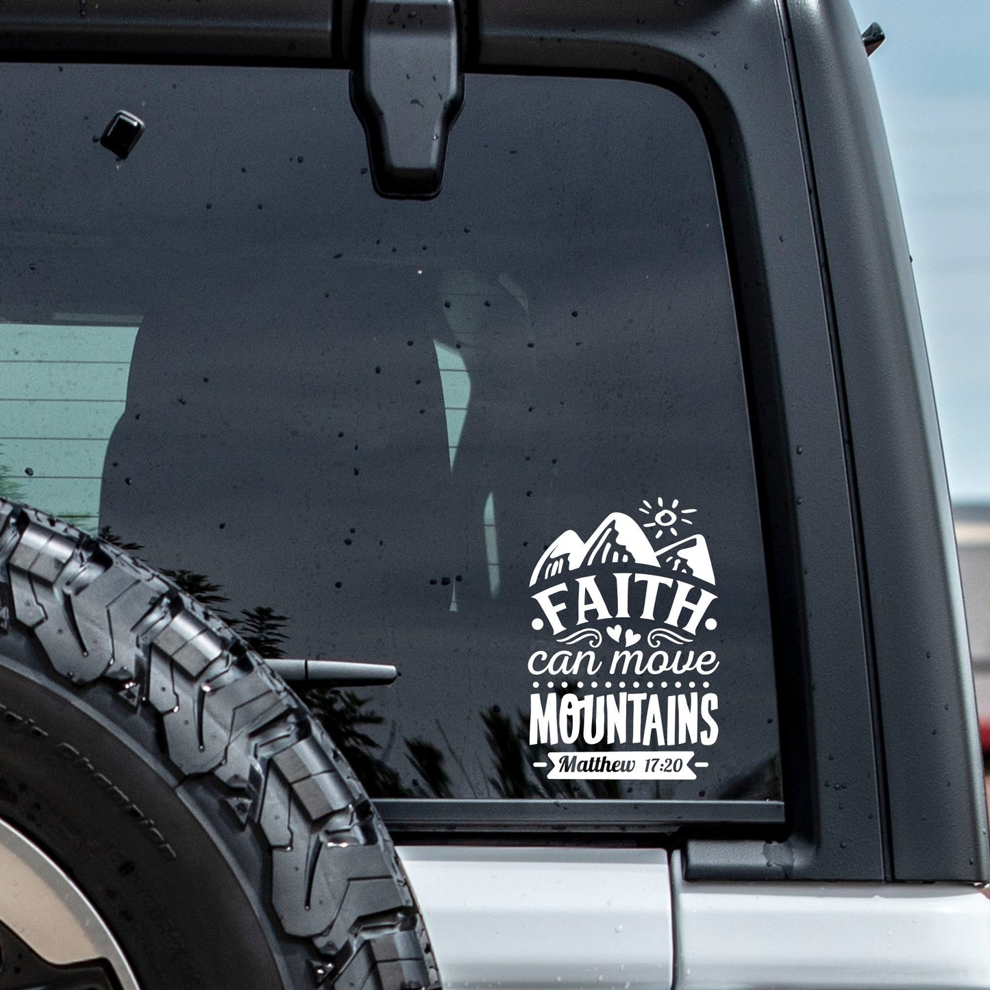 Faith Can Move Mountains Decal: Inspirational Car/Camper Decor
