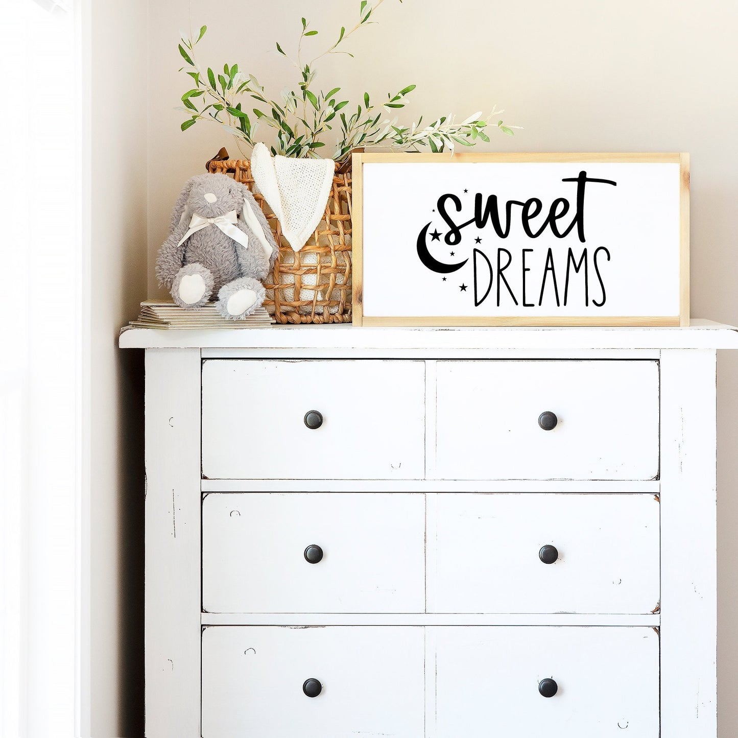Sweet Dreams Moon and Stars Decal: Nursery Decor