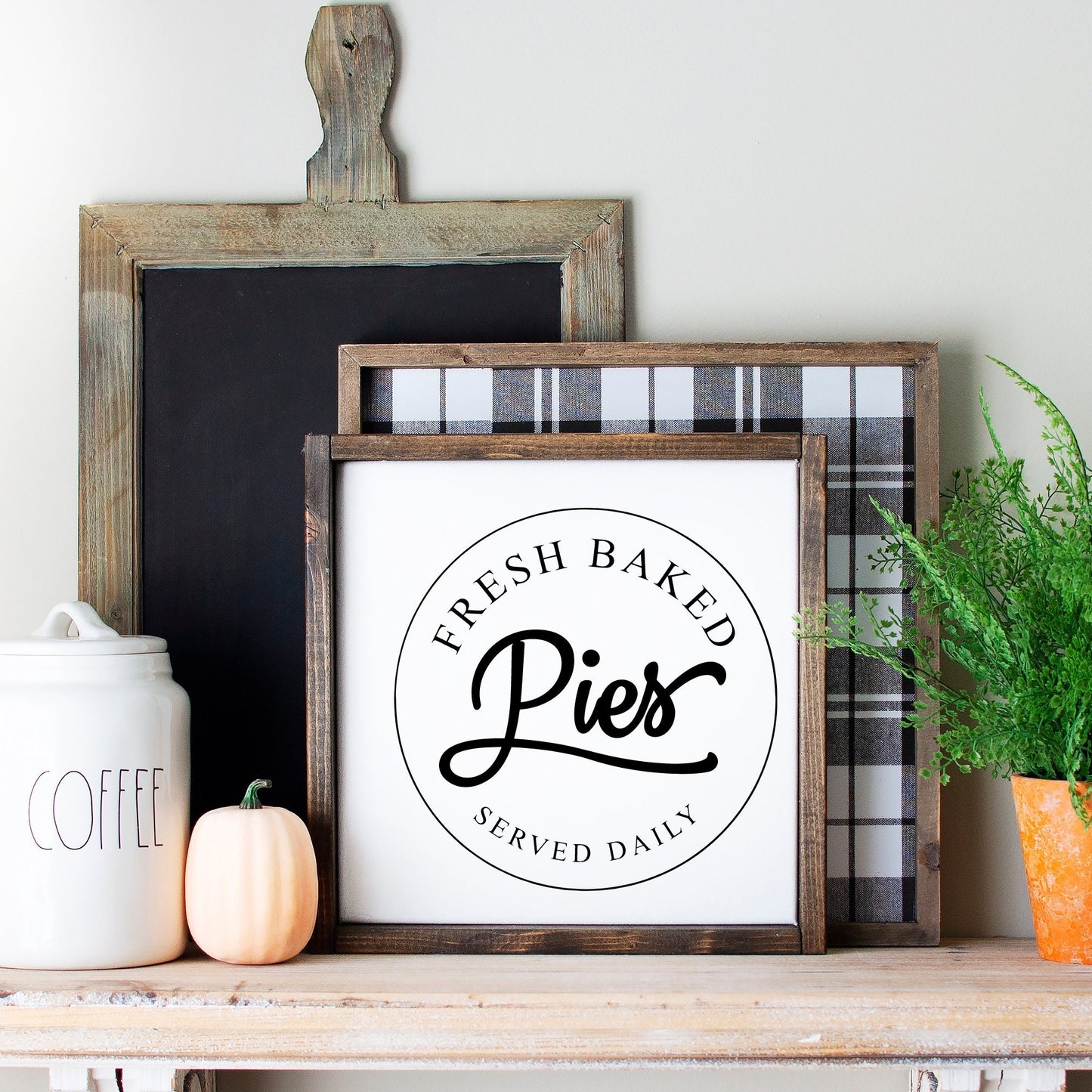 Farmhouse Pies Served Daily Decal: Kitchen Round Sign