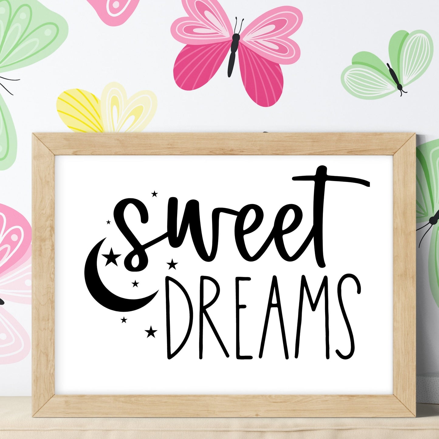 Sweet Dreams Moon and Stars Decal: Nursery Decor