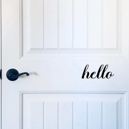 Farmhouse Hello Decal: DIY Front Door Porch Sign