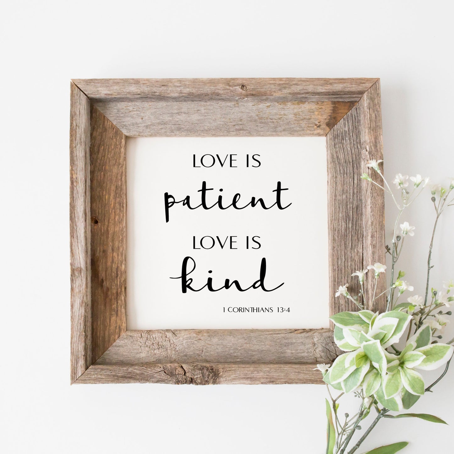 Love Is Patient Vinyl Decal - 1 Corinthians 13:4 - Wedding, Housewarming