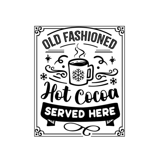 Vintage Hot Cocoa Bar Vinyl Decal: Christmas Holiday Decor