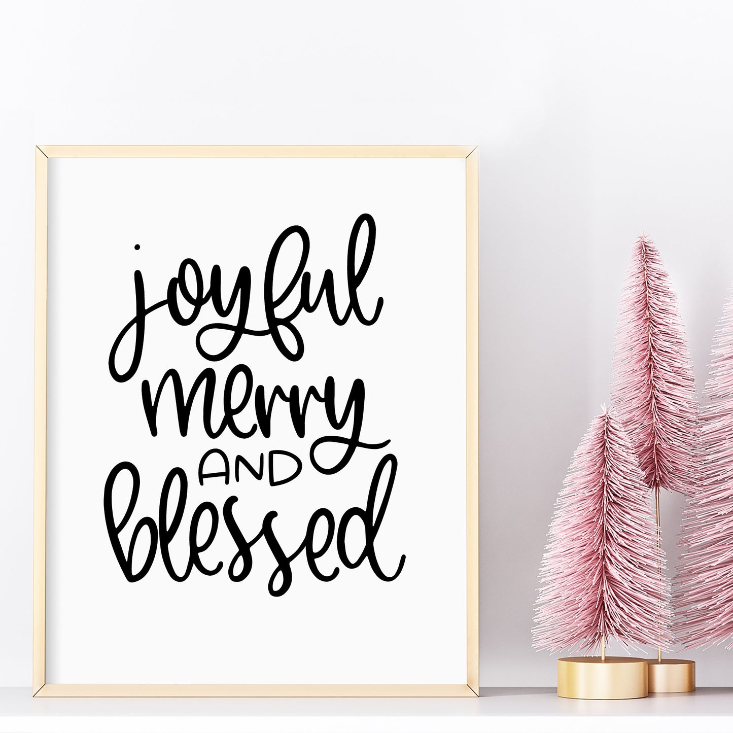 Joyful Merry and Blessed Vinyl Decal • Christmas DIY Decor