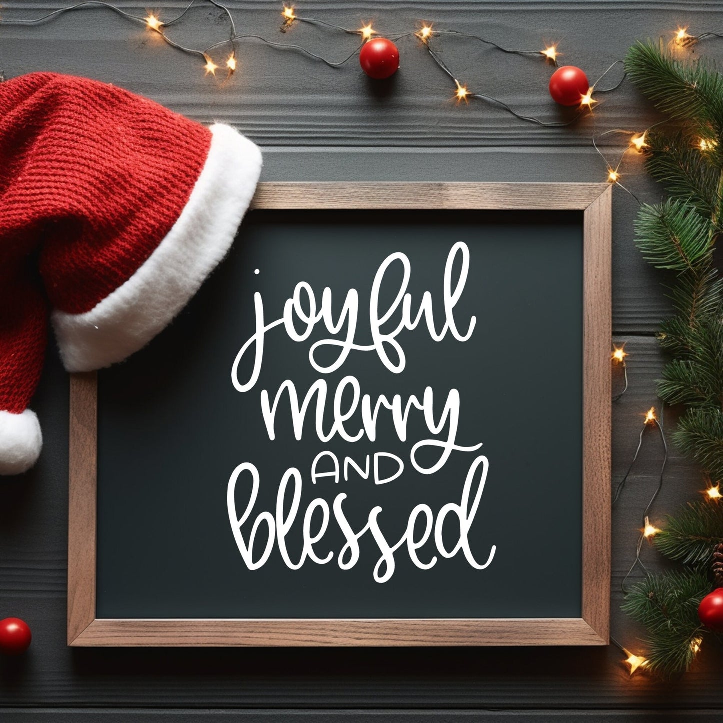 Joyful Merry and Blessed Vinyl Decal • Christmas DIY Decor