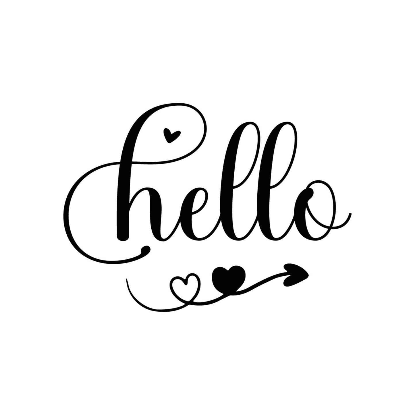 Hello with hearts • Decal Only
