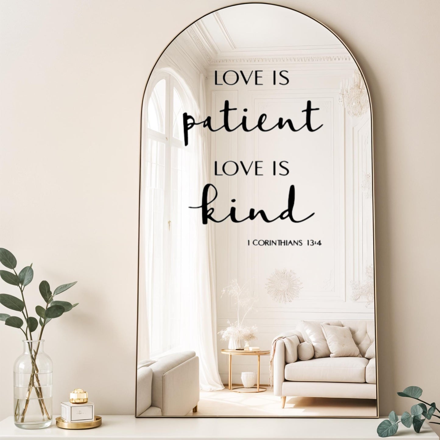 Love Is Patient Vinyl Decal - 1 Corinthians 13:4 - Wedding, Housewarming