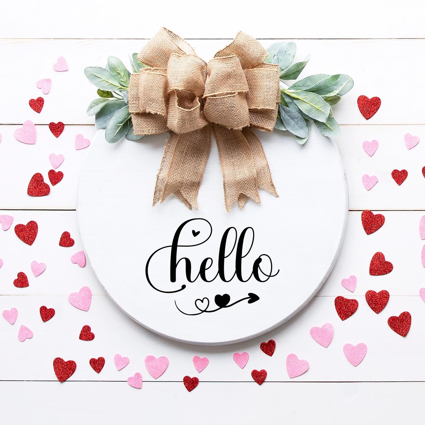 Hello with hearts • Decal Only