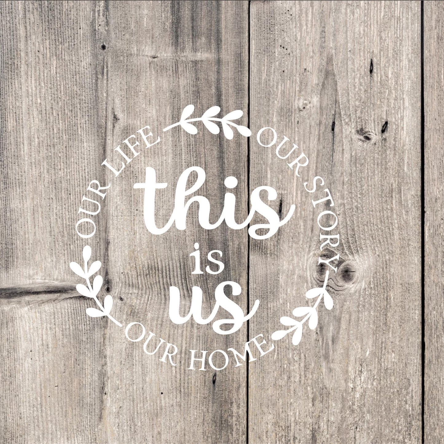 This is us Decal • Round DIY sign • door hanger decor • farmhouse country • wedding • housewarming