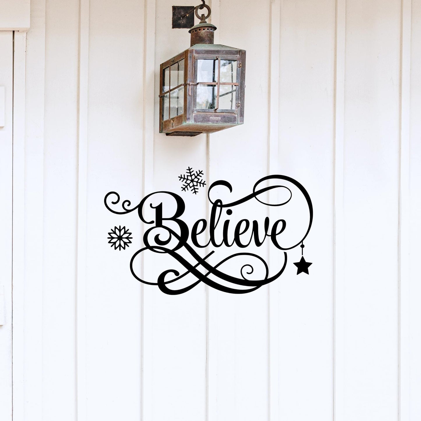 Christmas Believe Vinyl Decal - Festive Holiday Home Decor - DIY Project