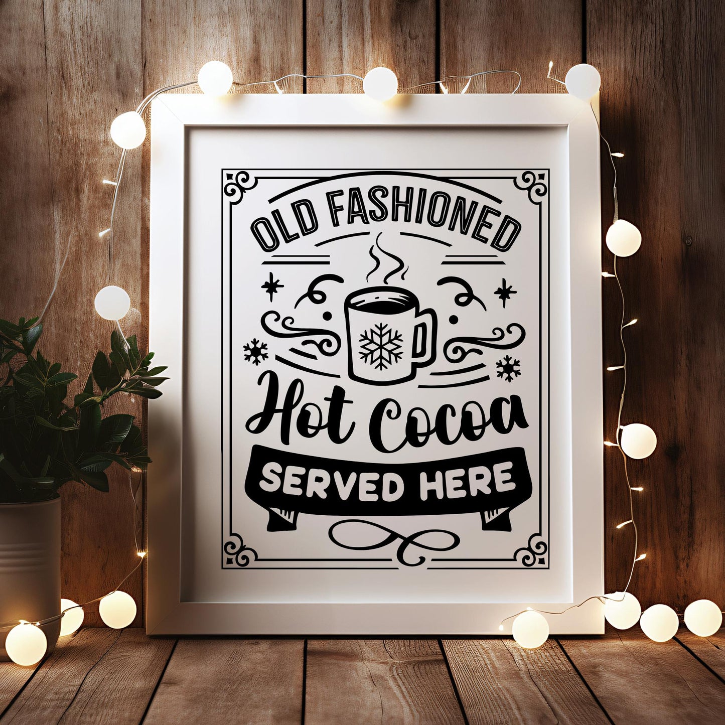 Vintage Hot Cocoa Bar Vinyl Decal: Christmas Holiday Decor