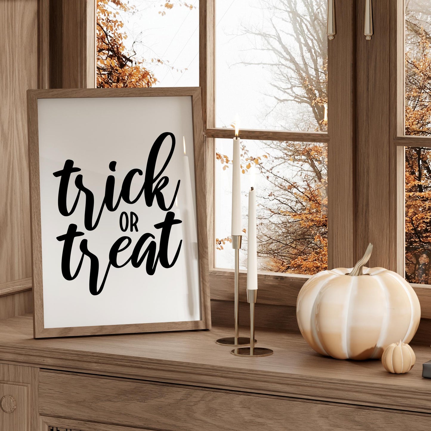Trick or Treat Vinyl Decal: Halloween DIY Decor