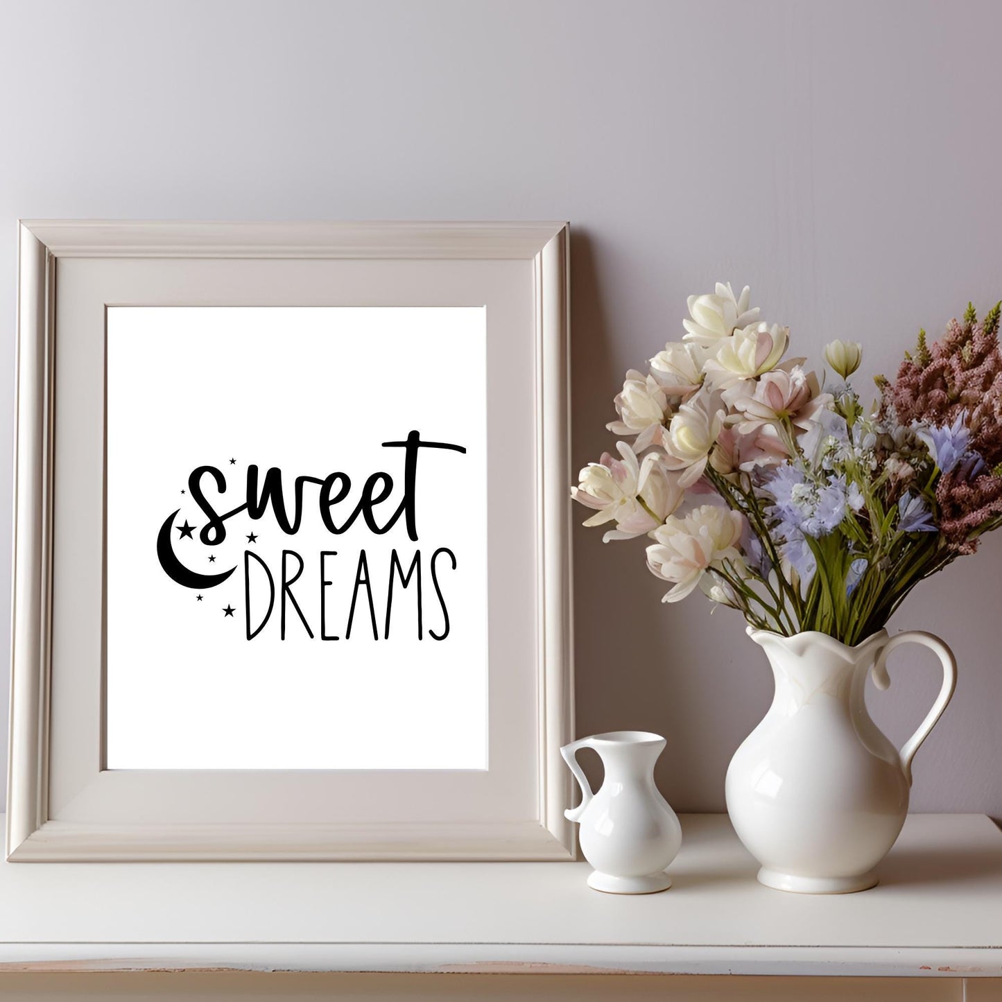 Sweet Dreams Moon and Stars Decal: Nursery Decor