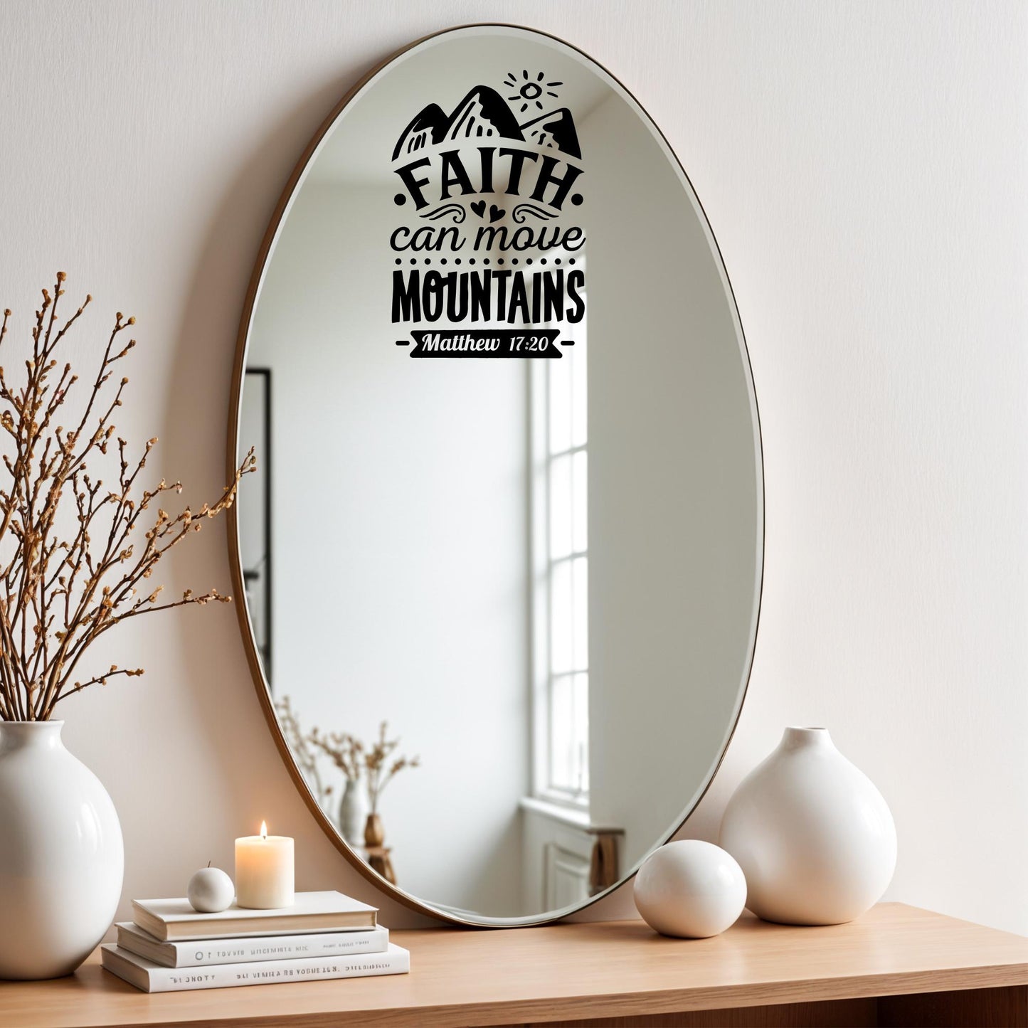 Faith Can Move Mountains Decal: Inspirational Car/Camper Decor