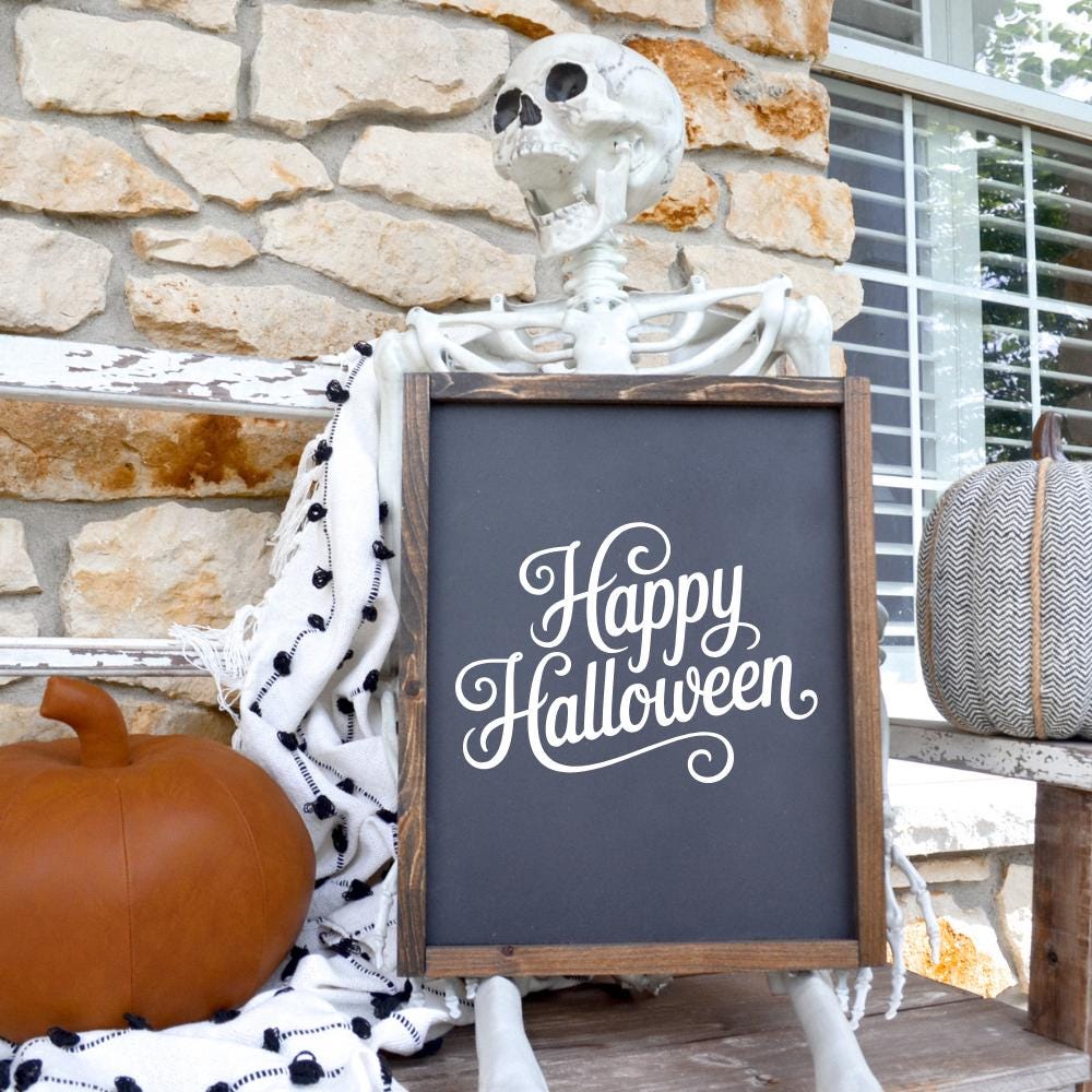 Happy Halloween Vinyl Decal: Spooky Porch Sign Decoration