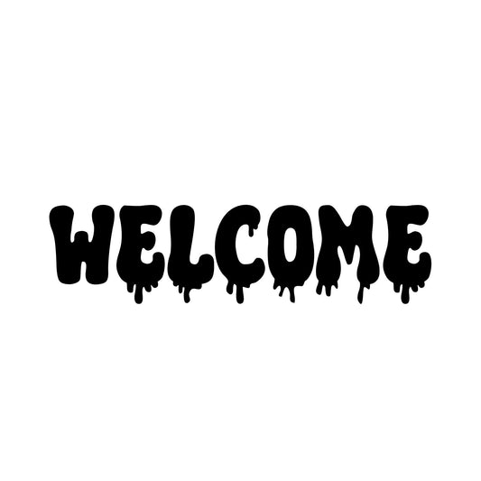 Welcome Halloween Vinyl Decal: Spooky Porch Sign, Front Door Decor