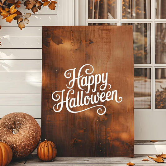 Happy Halloween Vinyl Decal: Spooky Porch Sign Decoration