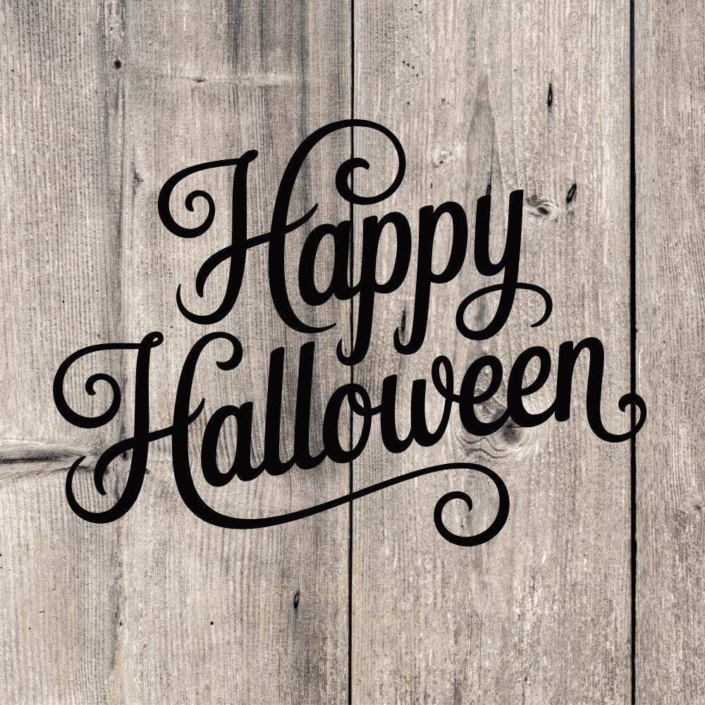 Happy Halloween Vinyl Decal: Spooky Porch Sign Decoration