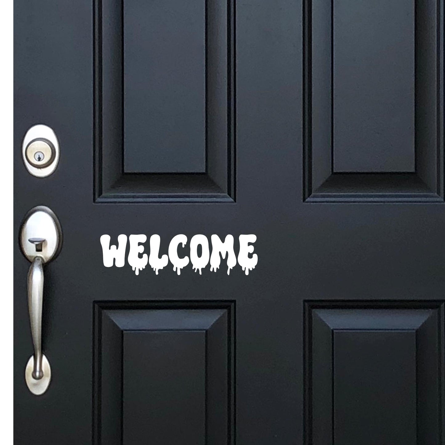 Welcome Halloween Vinyl Decal: Spooky Porch Sign, Front Door Decor