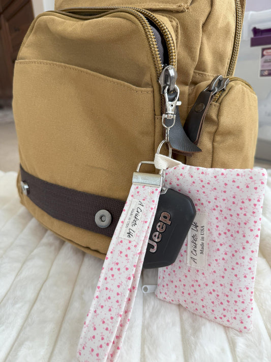 Wristlets Keychain Handmade, fabric key fob, wrist strap, Prewashed