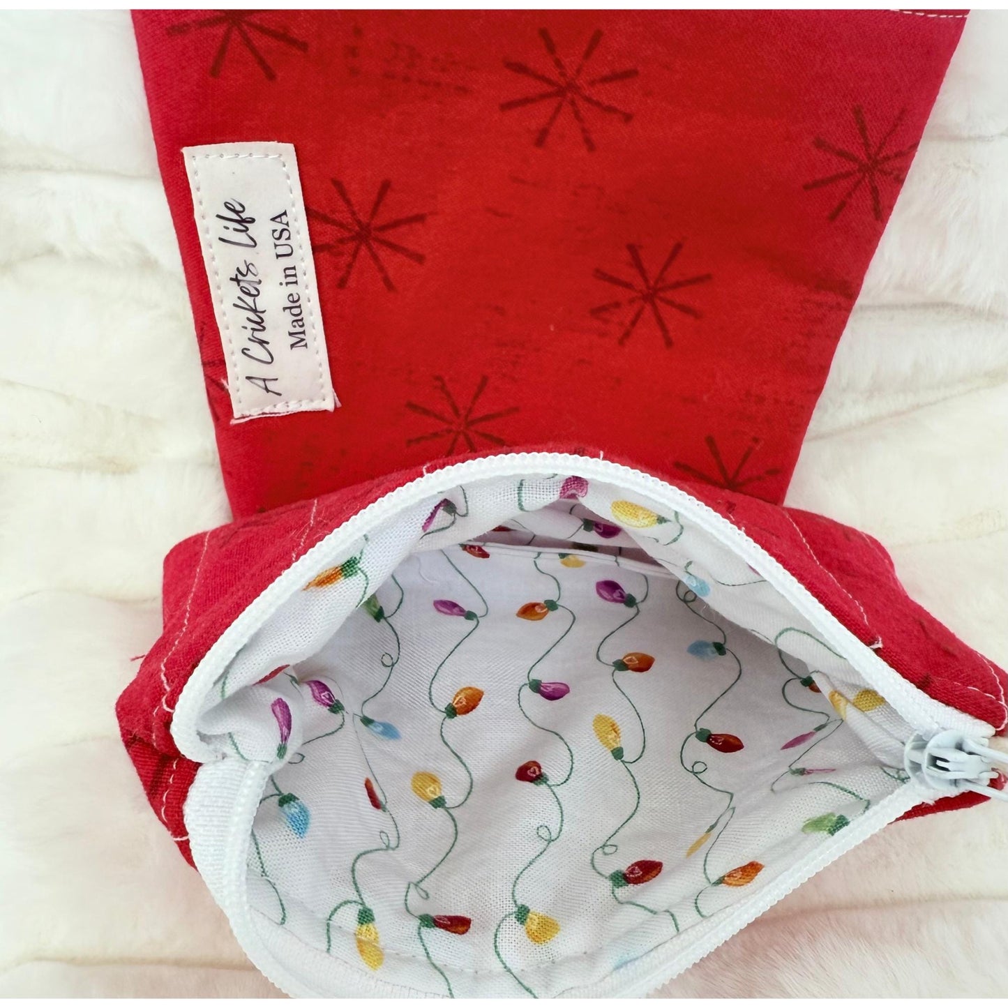 Holiday Quilted Keychain Wallet,Zipper Coin Purse